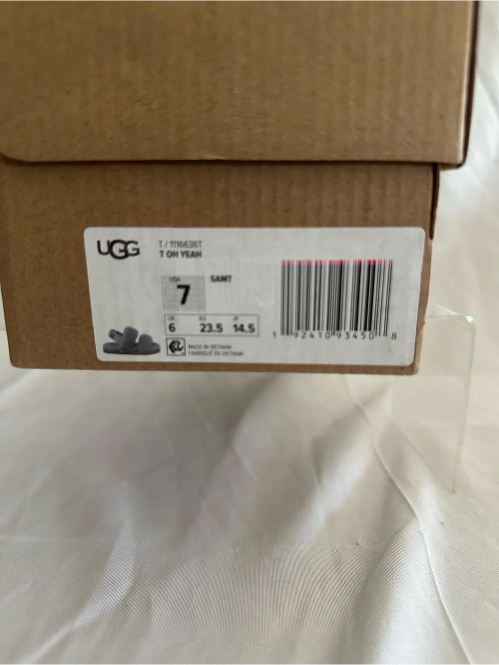 UGG kids  Grey Fluffy Slide Sandals with Back Strap